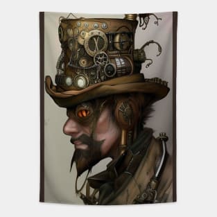 Cool Portrait of a Machinist Inventor Steampunk Tapestry
