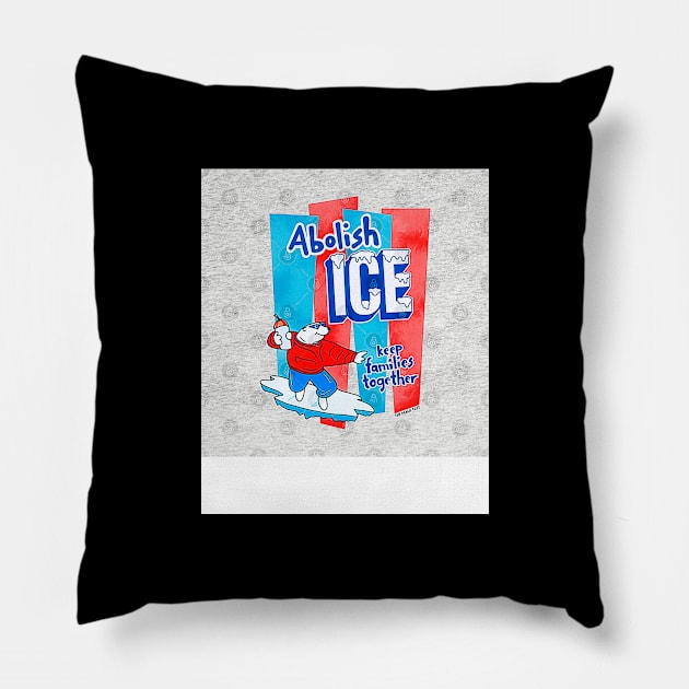 Abolish ICE  The Peach Fuzz Pillow by starwittyed