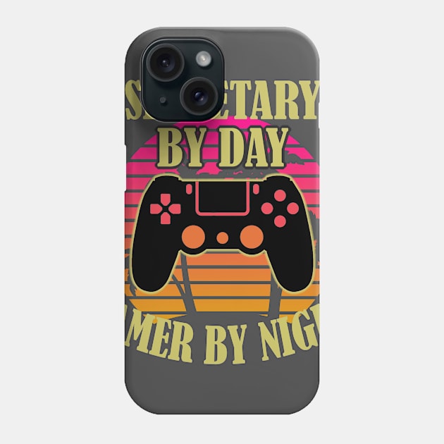 Secretary By Day Gamer By Night Phone Case by Trade Theory