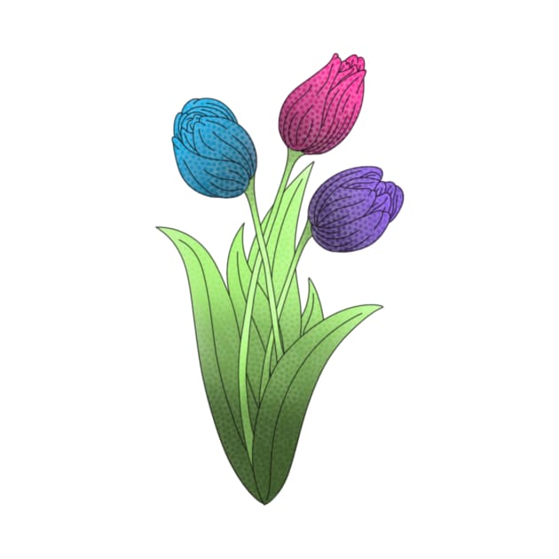 Tulip Flower Spring Polka Dots Pattern by TheEmeraldOwl_byKaitlyn