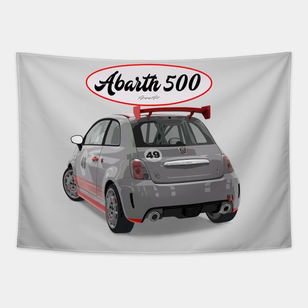 ABARTH 500 Back Tapestry by PjesusArt