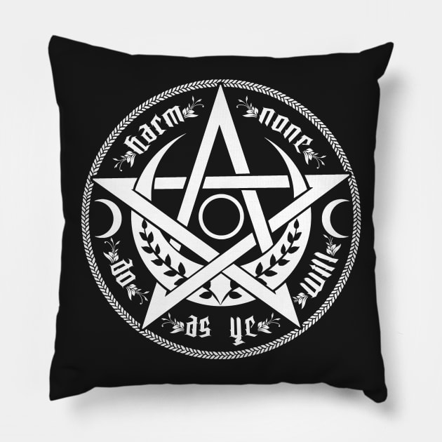 Harm none - rede Pillow by Medusa Dollmaker