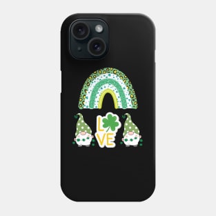 Love St. Patrick's Day Clover Leaf Rainbow Phone Case