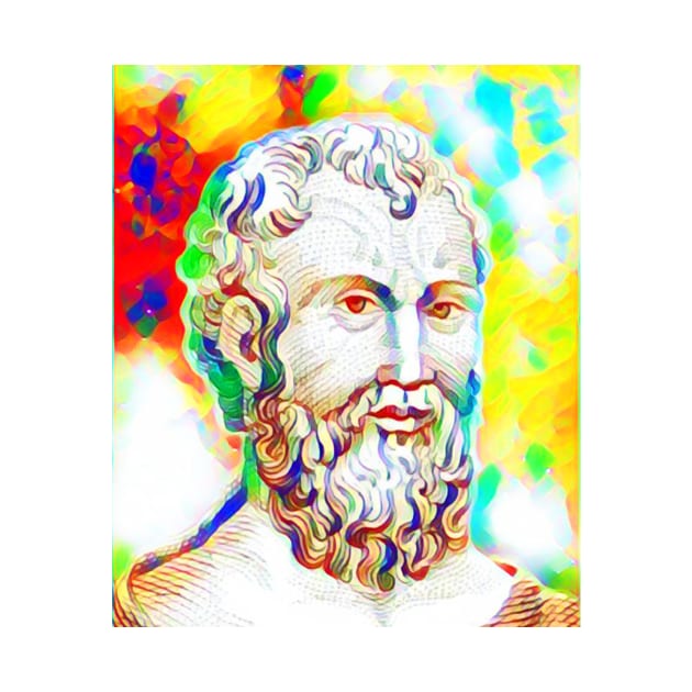 Zeno of Citium Colourful Portrait | Zeno of Citium Artwork 10 by JustLit