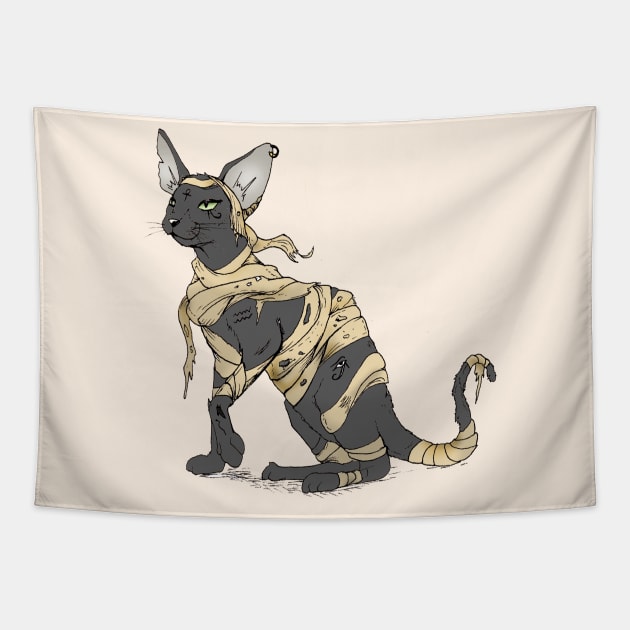 Egyptian Mummy Cat Tapestry by Perryology101