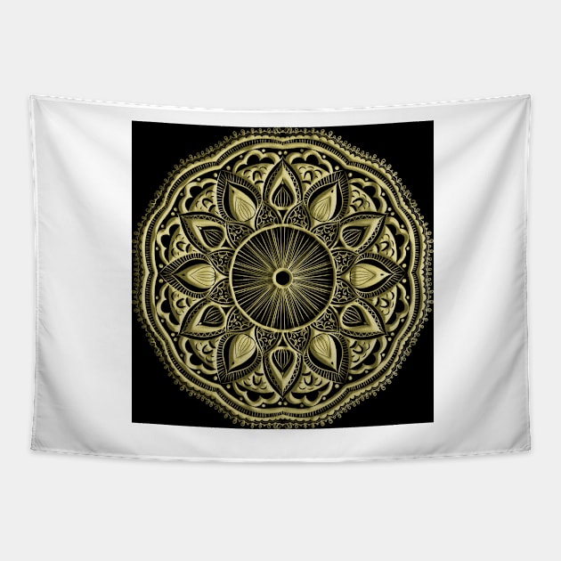 Gold Mandala 3 Tapestry by annalisaamato