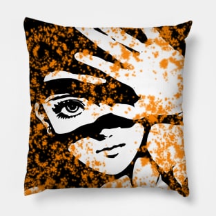 Punk Fashion Style Orange Glowing Girl Pillow