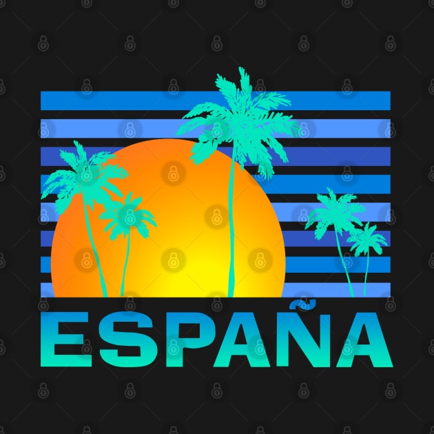 Spain Espana Sunset, Palm Trees Family Holiday Souvenir by Pine Hill Goods