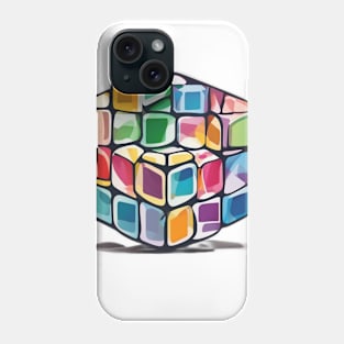 Rubic Cube Pastel shades Shadow Silhouette Anime Style Collection No. 376 Phone Case