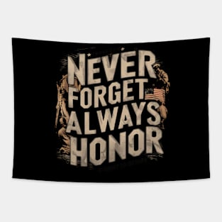 "Never Forget, Always Honor", Retro Design Tapestry