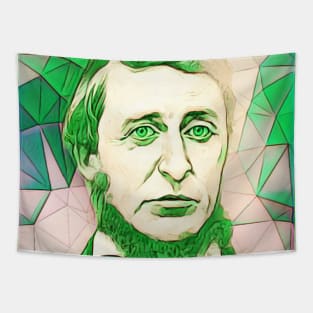 Henry David Thoreau Green Portrait | Henry David Thoreau Artwork 7 Tapestry