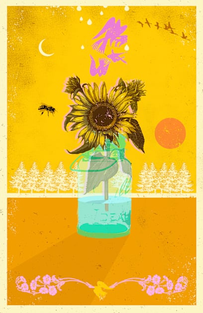 SUNFLOWER JAR Kids T-Shirt by Showdeer