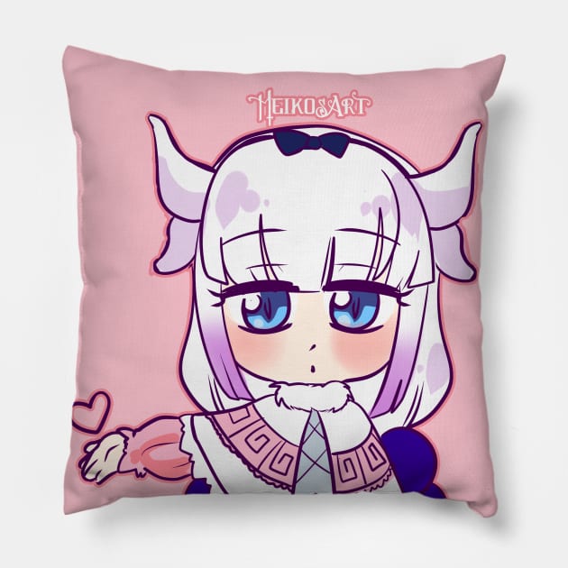 Kanna, the lil dragon Pillow by MeikosArt