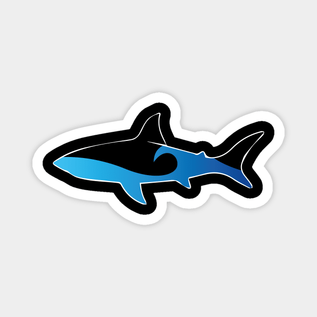 Surf the shark Black Magnet by JDP Designs