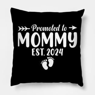 Womens Promoted To Mommy 2024 Soon To Be Mommy Leveled Up To Mommy Pillow