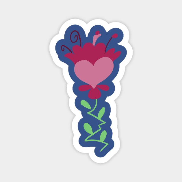 Lineless Stylized Flower Sticker Magnet by saradaboru