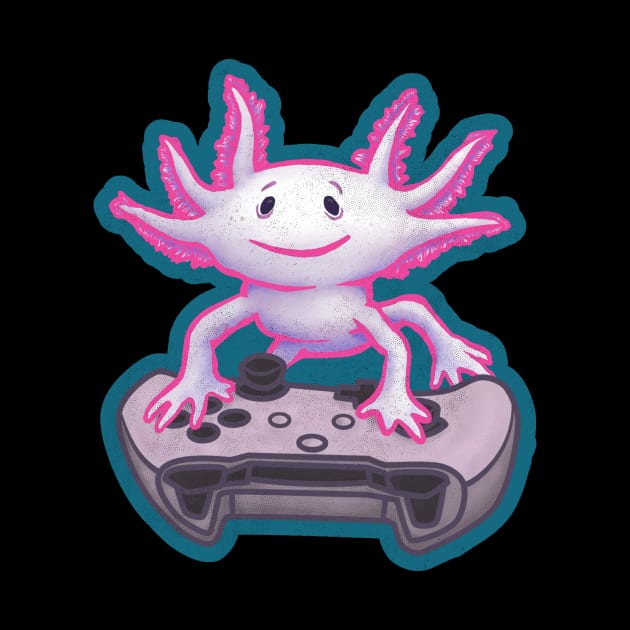 Gaming Axolotl Gamer by belloon