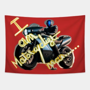 Motorcyclist man with helmet Tapestry