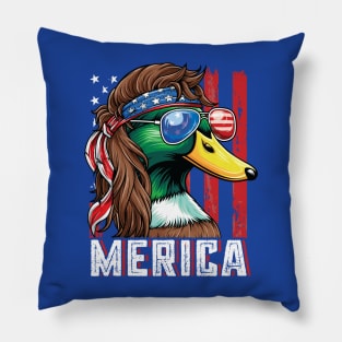 Patriotic Mallard Duck Pillow