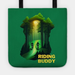 riding buddy mountain biking Tote