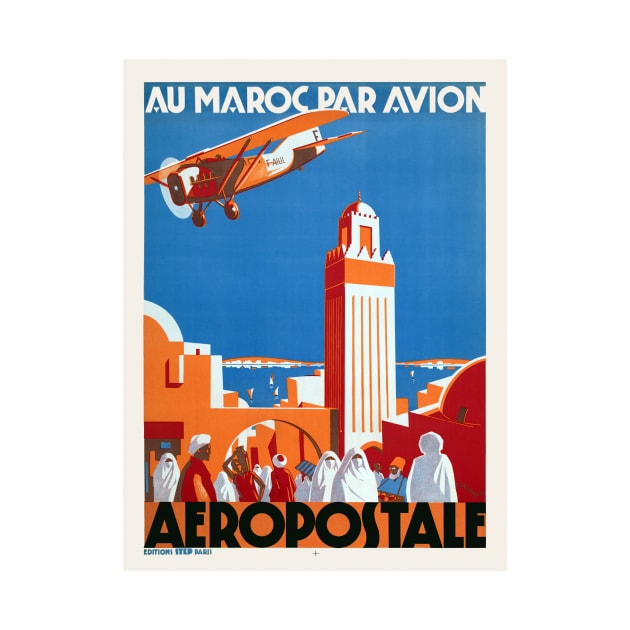 Au Maroc Par Avion Vintage Poster 1930 by vintagetreasure