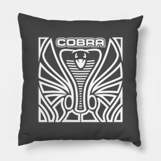 Cobra Hood Art (White on Dark Gray) Pillow