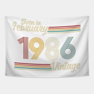 Vintage Born in February 1986 Tapestry