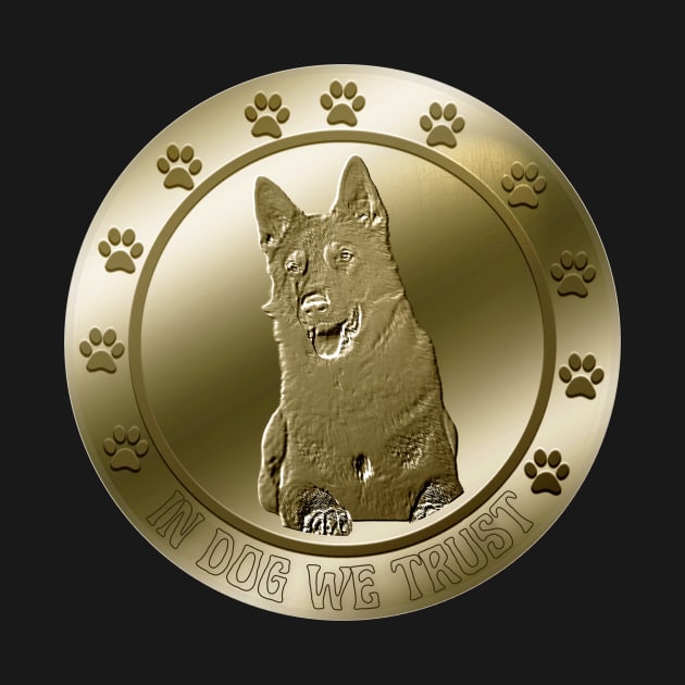 German Shepherd Dog Coin Funny Currency Crypto by JollyMarten