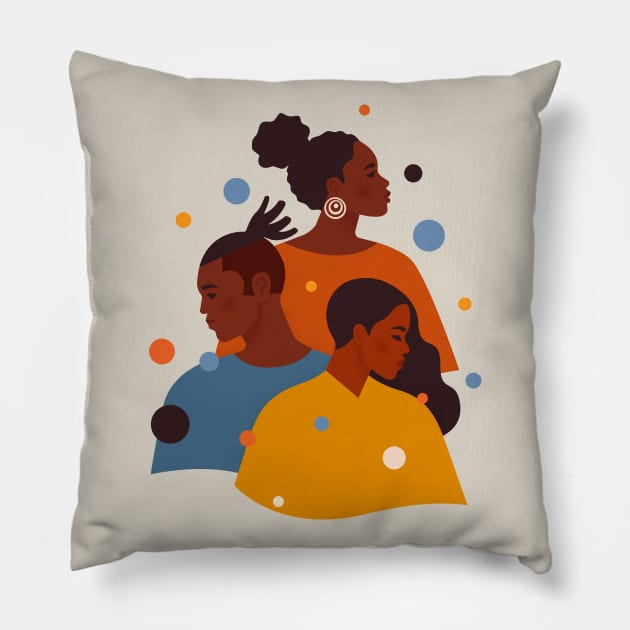 African american man and women in colourful Pillow by angelina_bambina