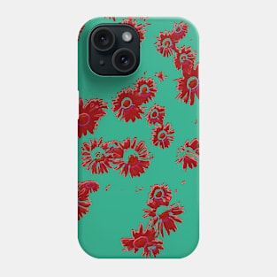 Daisies (green & red) Phone Case