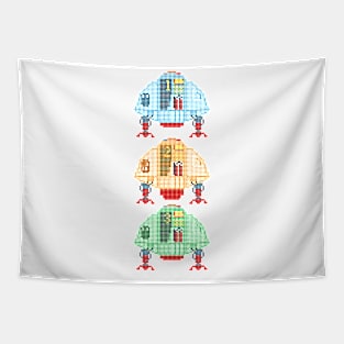 Three Silent Drones Tapestry