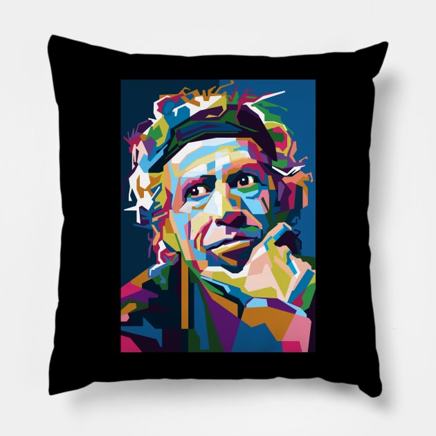 Pop Art Face Old Man Pillow by smd90