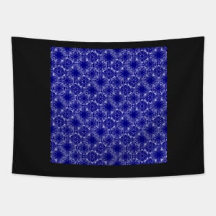 Retro Style Dark Blue and White Mandala Pattern Tapestry