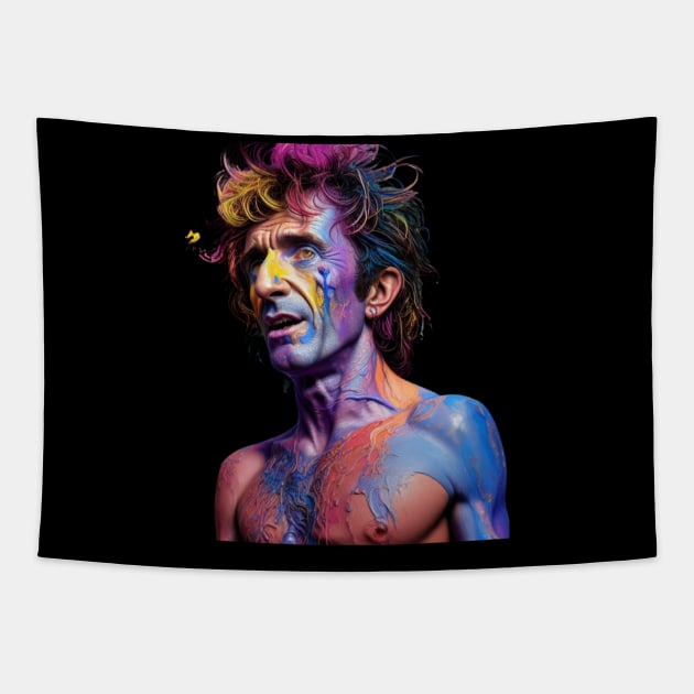 vector art a colorful paint illustration of Bon Scott // Aesthetic Tapestry by Katab_Marbun