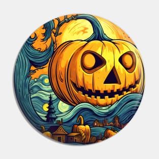 Starry Night Pumpkin Patch Pin