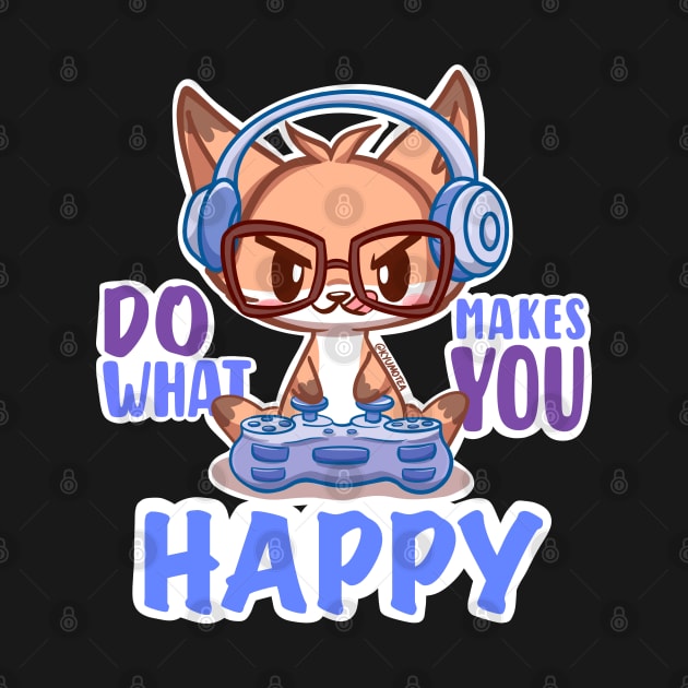 Cute Fox GAMER Do What Makes You Happy by Kyumotea