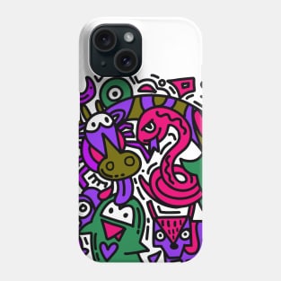 cute cartoon sketch animals Phone Case