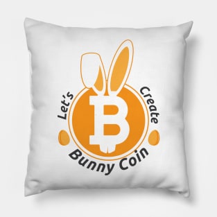 Bitcoin Bunny Coin Funny Easter Egg Cryptocurrency Pillow