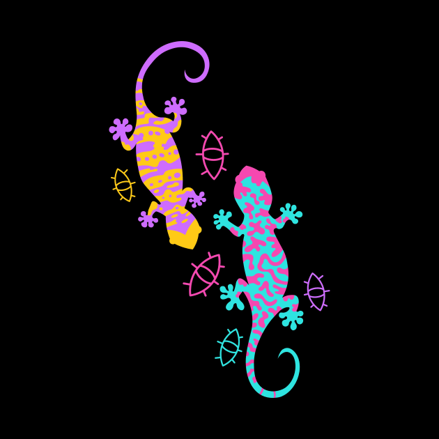 Hippie Colorful Lizards and Reptiles by novaya