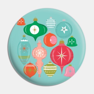 Retro Christmas ornaments Pin