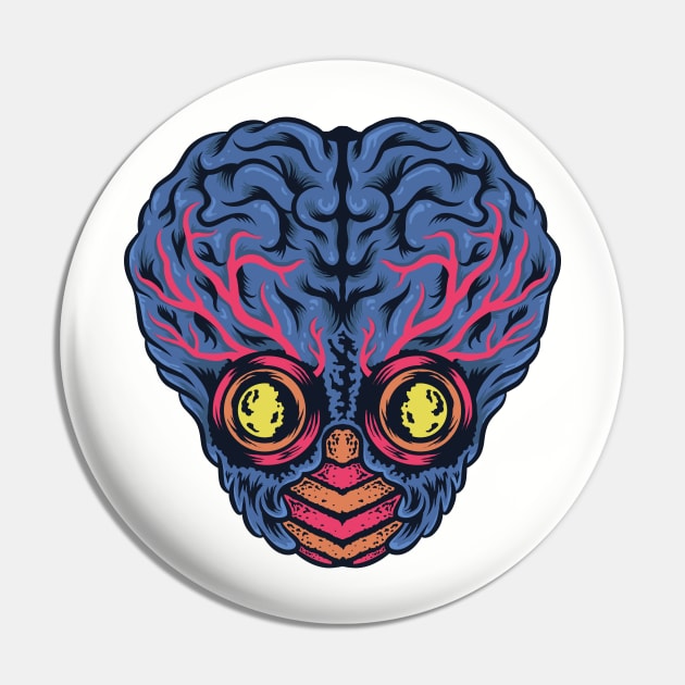 Big Brain Alien Pin by haloakuadit