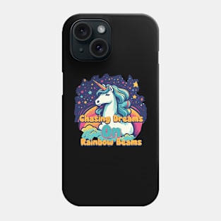 Chasing dreams on rainbow beams Phone Case