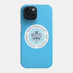 King Charles III Official Coronation Emblem Blue Phone Case