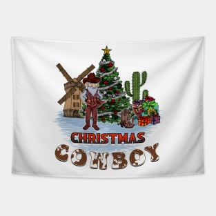 Christmas Cowboy Tapestry