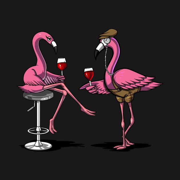 Flamingo Wine Drinking Party by underheaven