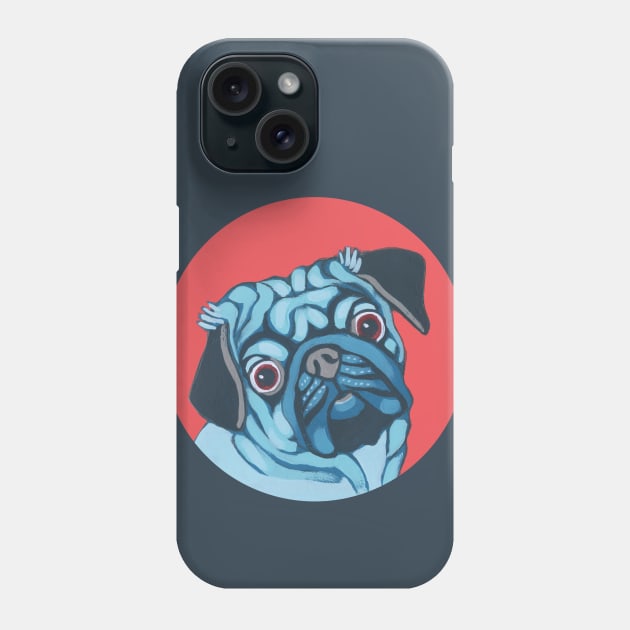 Cute Dog Pug Phone Case by jenniferdavisart