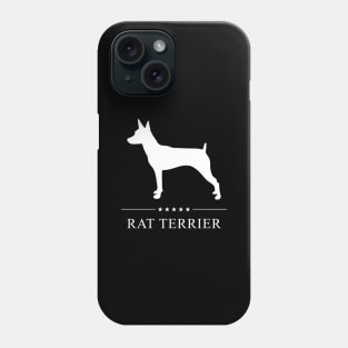 Rat Terrier Dog White Silhouette Phone Case