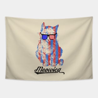 Meowica Patriot Cat - 4th of July T-Shirt Tapestry