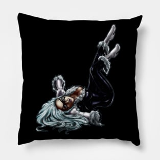 Black Cat in Color Pillow