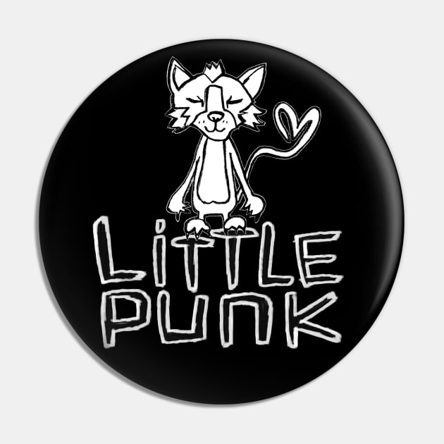 Little Punk, Punk cat Pin by badlydrawnbabe